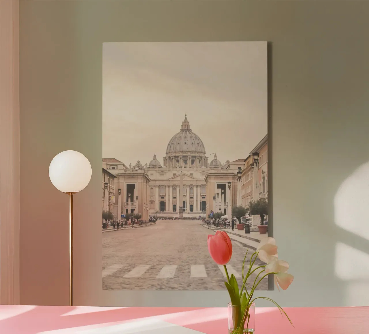 Rome, Italy I Emblematic view of the Vatican from the street canvas with Floater frame by Julie Travel Photography