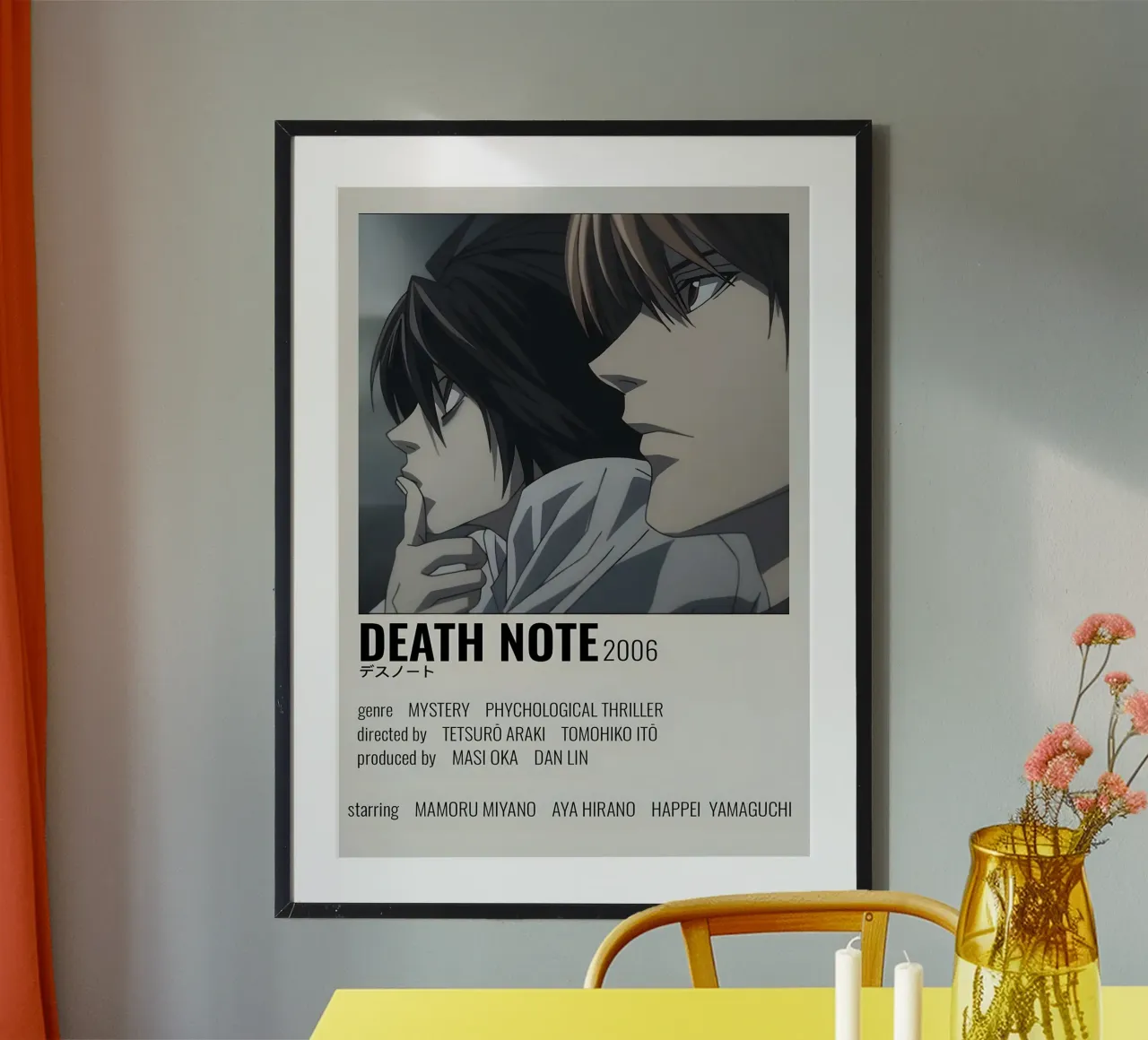 DEATH NOTE 2006 poster con telaio in legno da Totoya