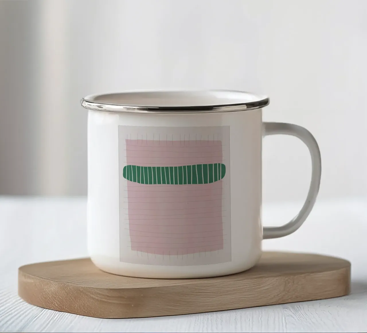 Verde e rosa opaco 02 tazza in smalto da Little Dean