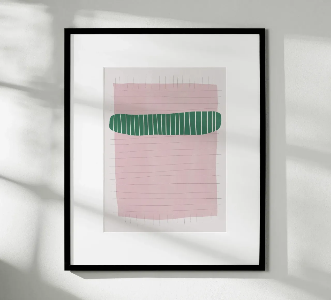 Verde e rosa opaco 02 poster con telaio in alluminio da Little Dean