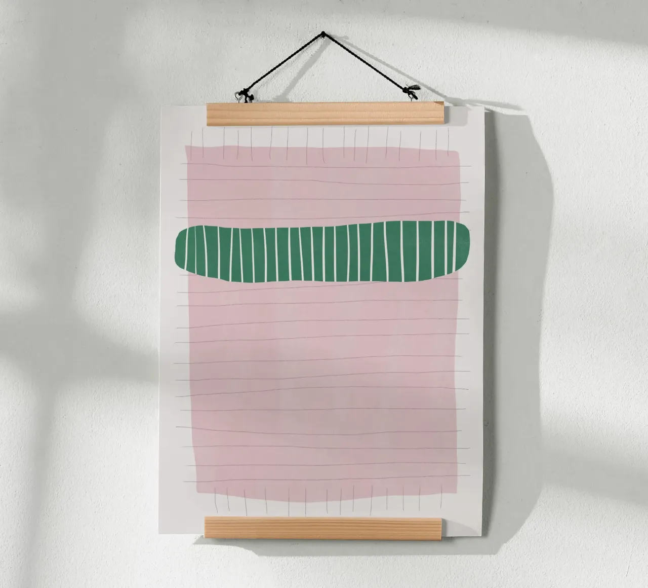 Verde e rosa opaco 02 poster con telaio in alluminio da Little Dean