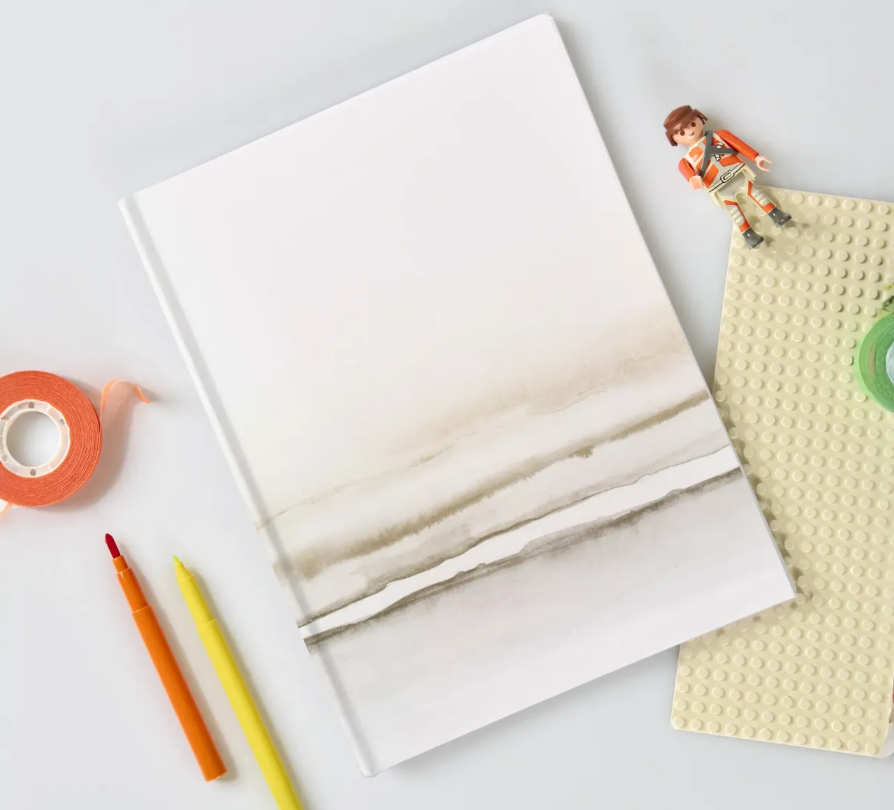 Abstract seascape in soft beige tones notebook by NouveauPrints