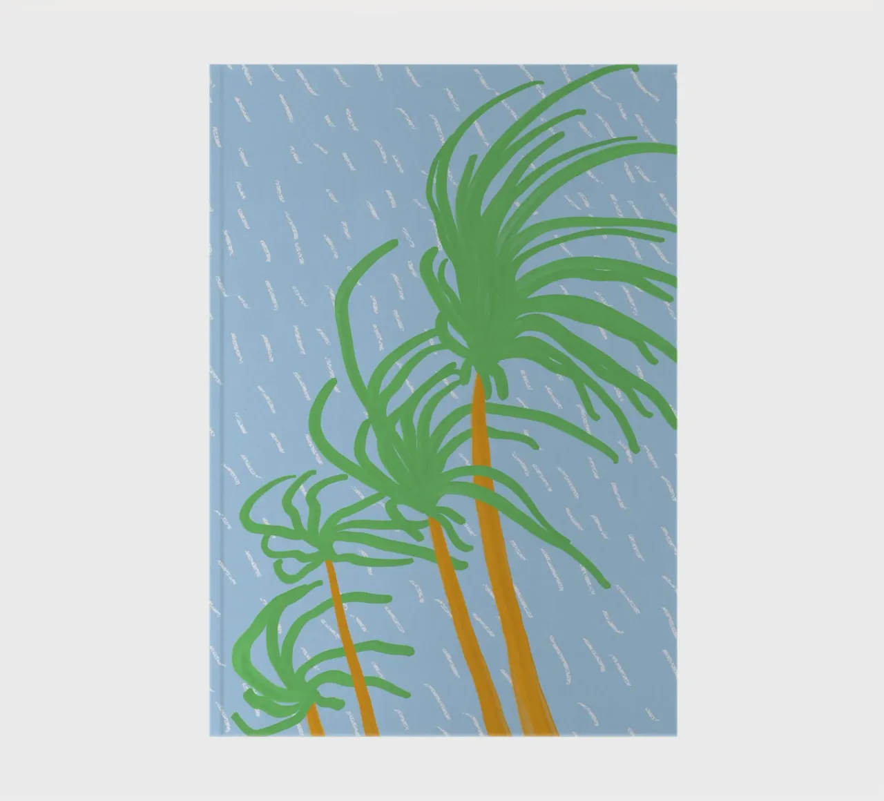 Beach palm swaying in the wind 02 notebook by Little Dean