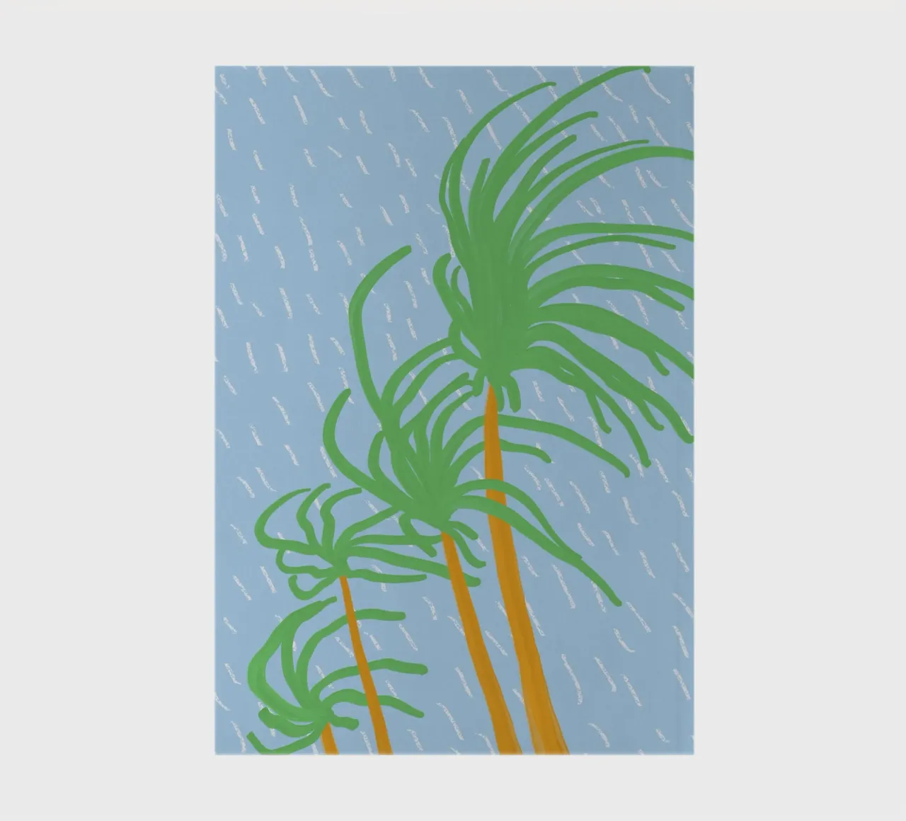 Beach palm swaying in the wind 02 notebook by Little Dean