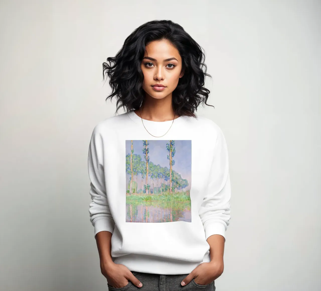 Claude Monet's Poplars, Pink Effect (1891) felpa da Venus Art