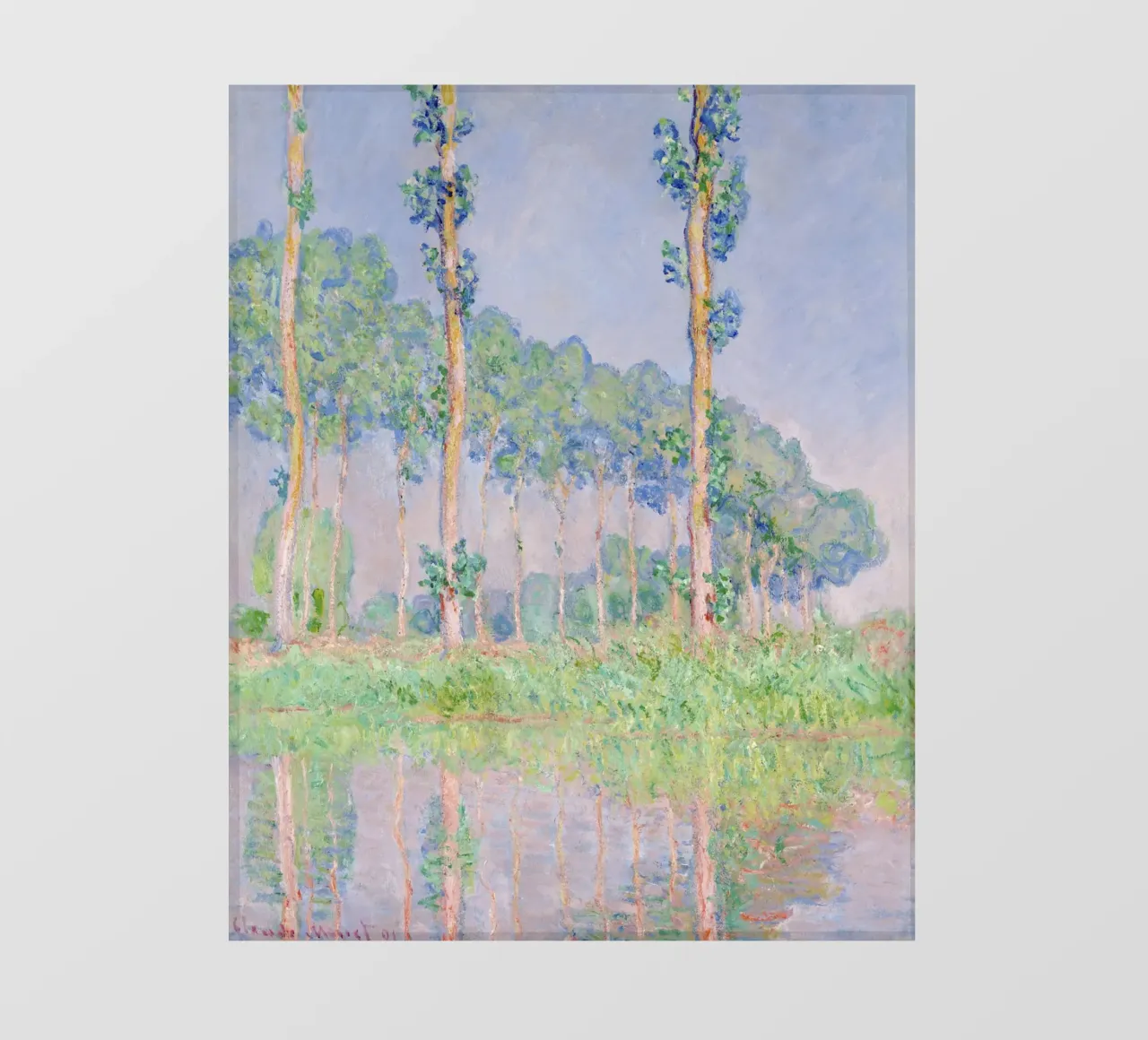 Claude Monet's Poplars, Pink Effect (1891) pellicola backlit da Venus Art