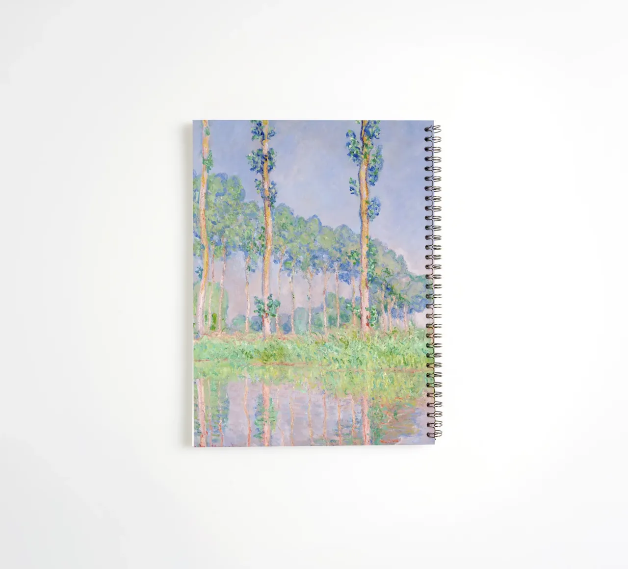 Claude Monet's Poplars, Pink Effect (1891) spiral notebook by Venus Art