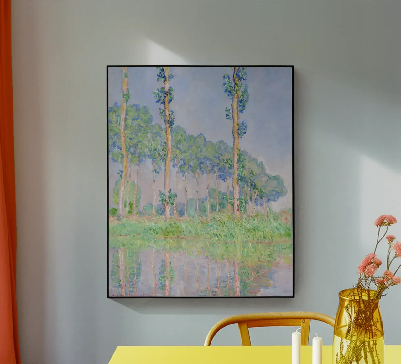 Claude Monet's Poplars, Pink Effect (1891) plexiglass da Venus Art