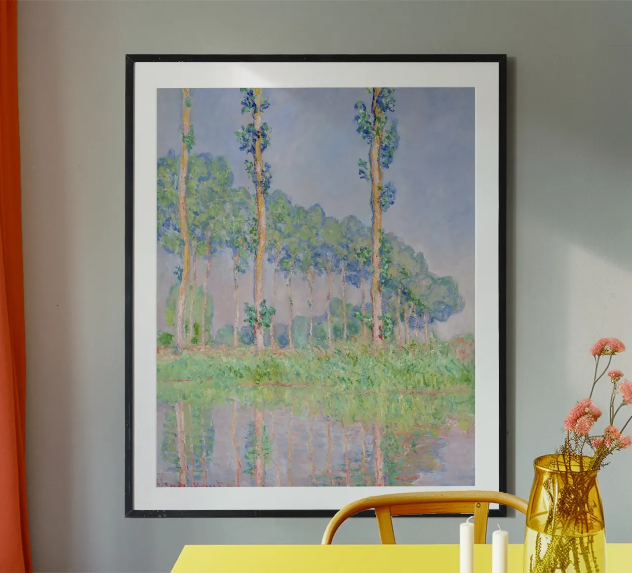 Claude Monet's Poplars, Pink Effect (1891) carta hahnemühle da Venus Art