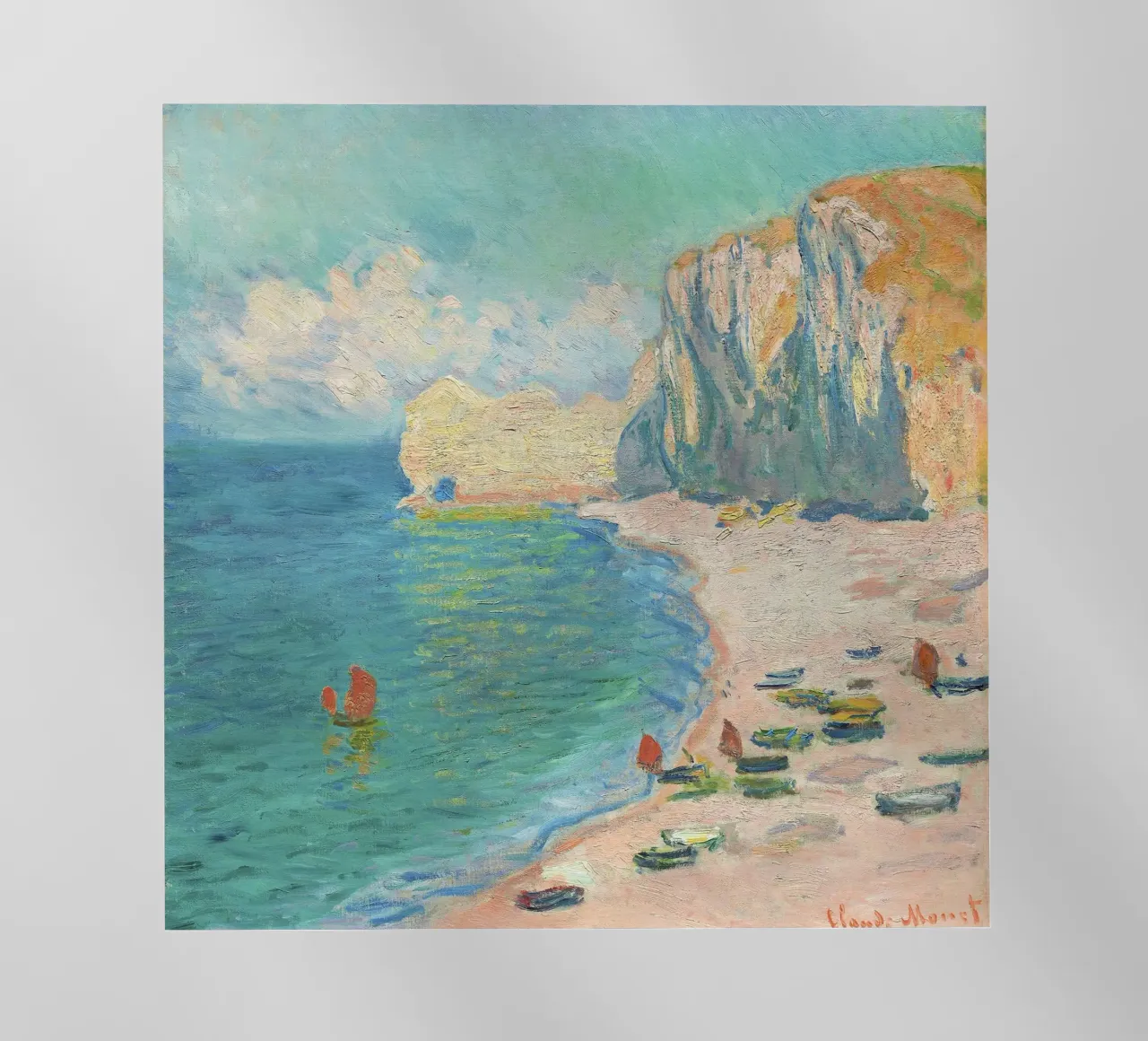 The Beach and the Falaise d'Amont (1885) by Claude Monet. pellicola backlit da Venus Art