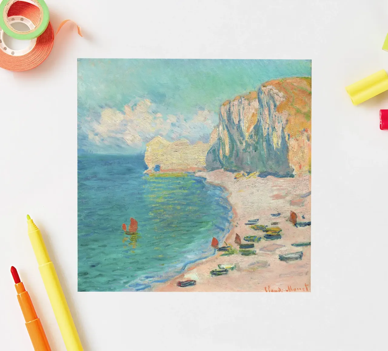 The Beach and the Falaise d'Amont (1885) by Claude Monet. sticker by Venus Art