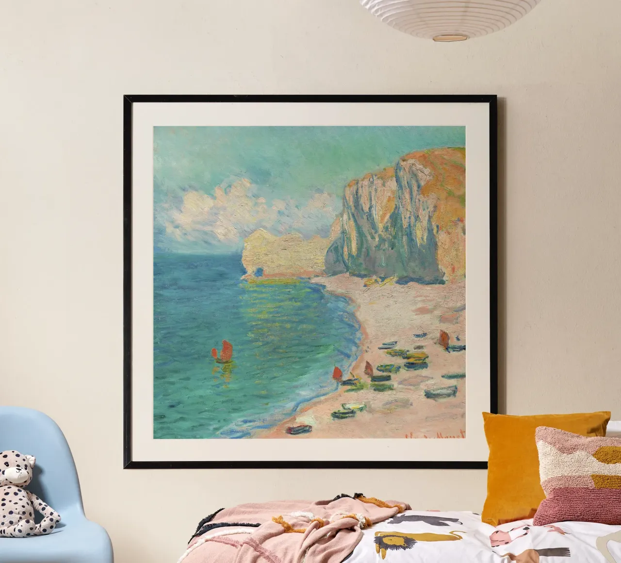 The Beach and the Falaise d'Amont (1885) by Claude Monet. carta hahnemühle da Venus Art