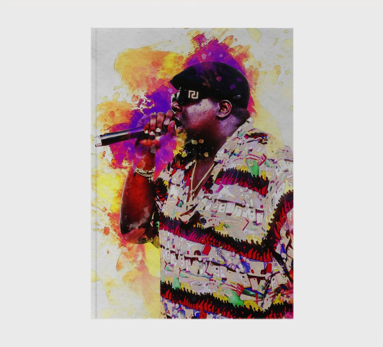 Smudge of Portrait Biggie Rapper notebook by Gunawan Rb