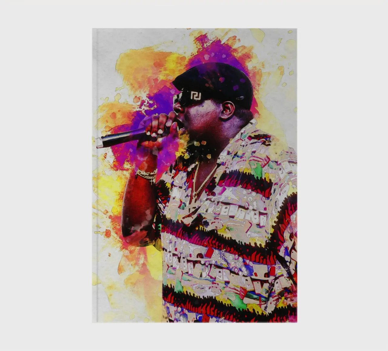 Smudge of Portrait Biggie Rapper notebook by Gunawan Rb