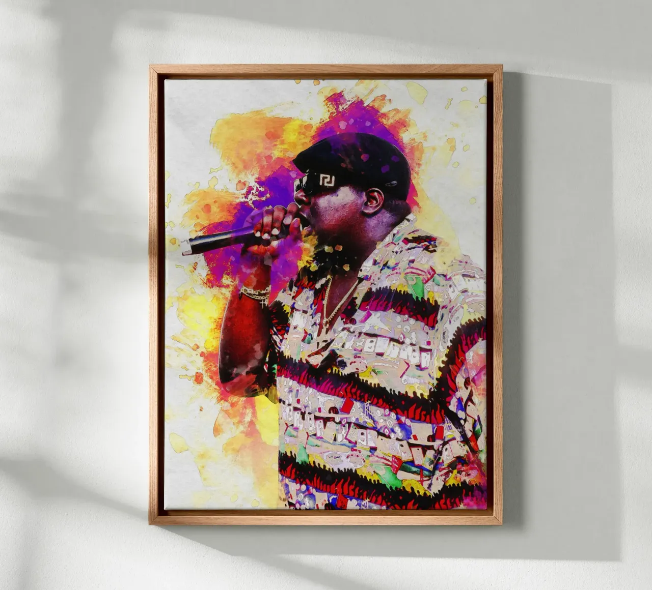 Retrato de Biggie Rapero lienzo de Gunawan Rb