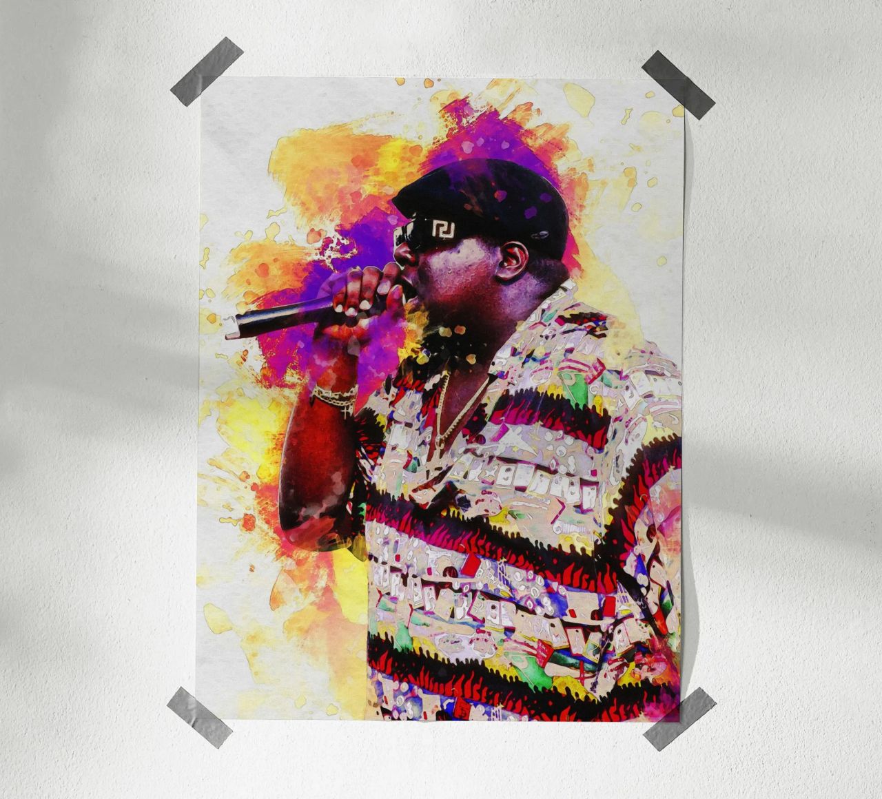 Smudge of Portrait Biggie Rapper poster by Gunawan Rb