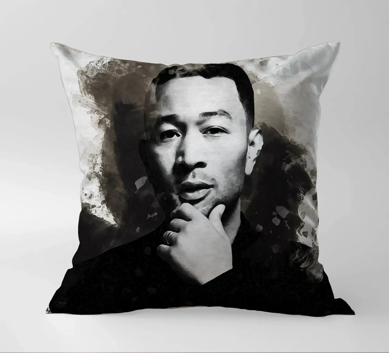 Macchia di ritratto John Legend cuscino da Gunawan Rb