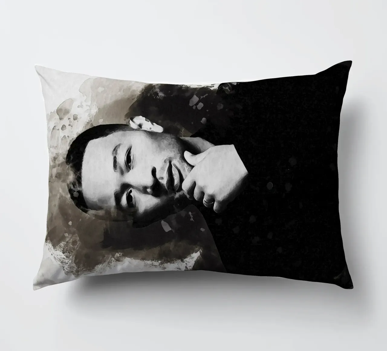 Macchia di ritratto John Legend cuscino da Gunawan Rb