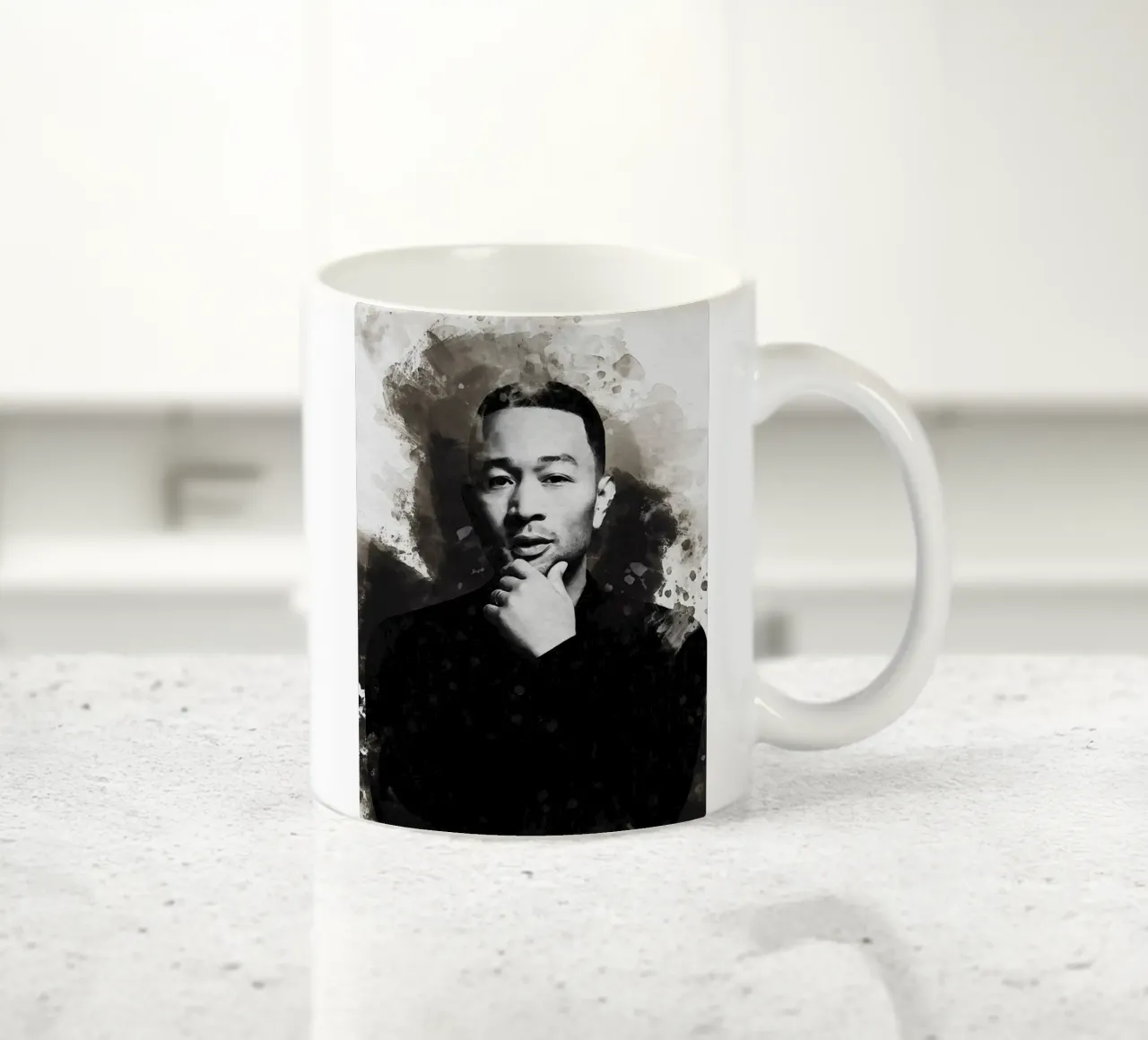 Macchia di ritratto John Legend tazza in ceramica da Gunawan Rb