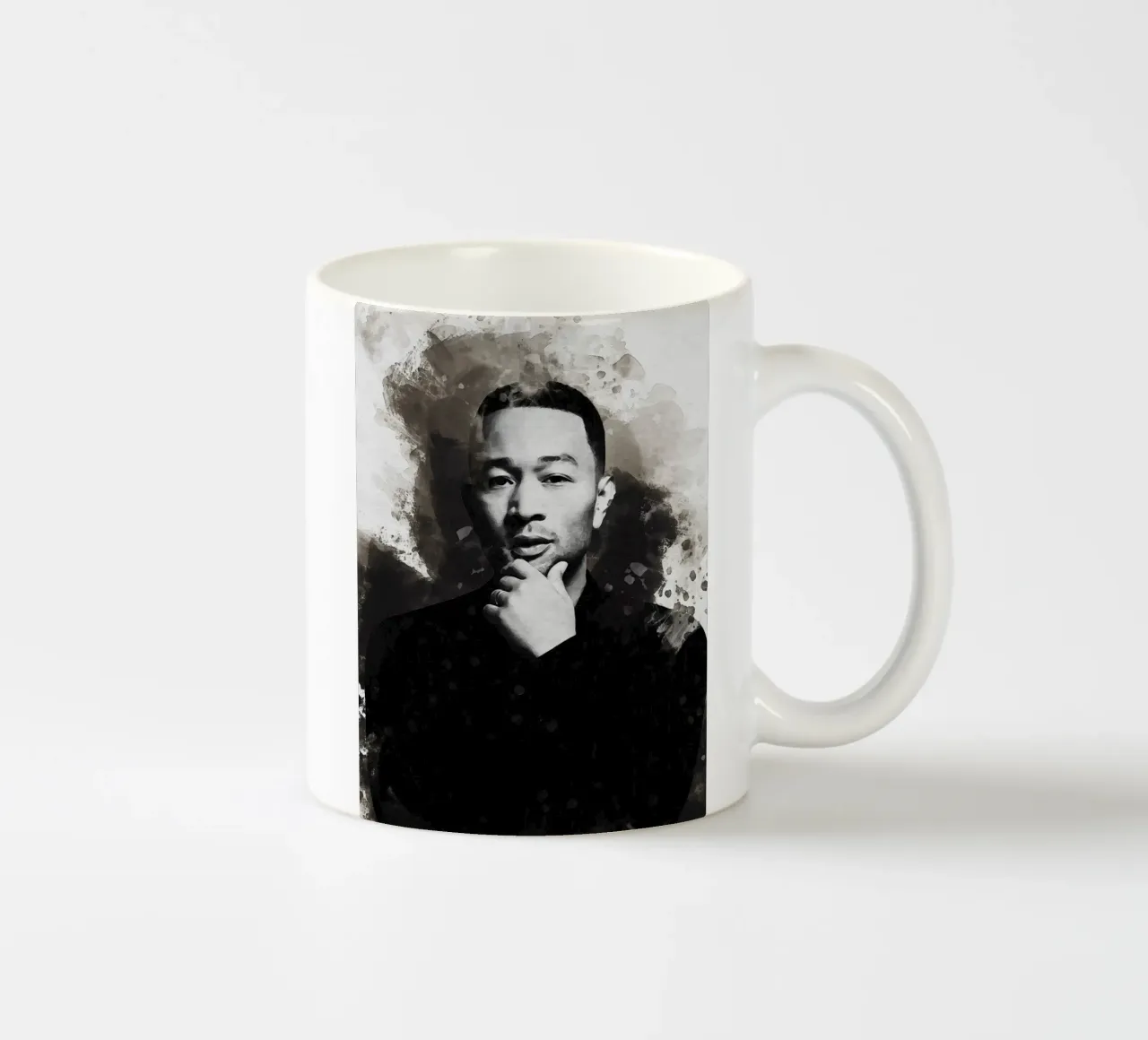 Macchia di ritratto John Legend tazza in ceramica da Gunawan Rb