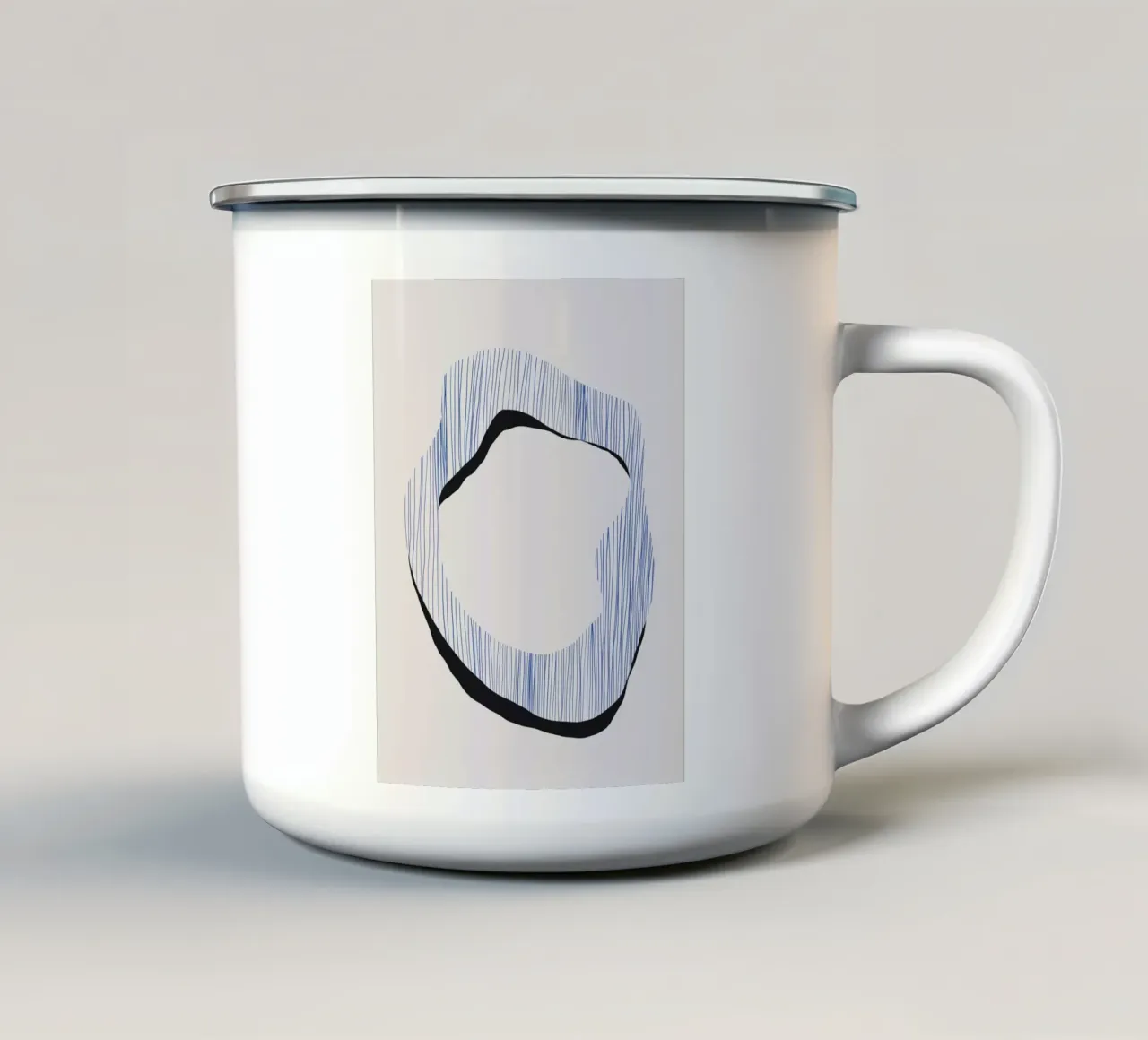 Linea di penna organica lineare 02 tazza in smalto da Little Dean