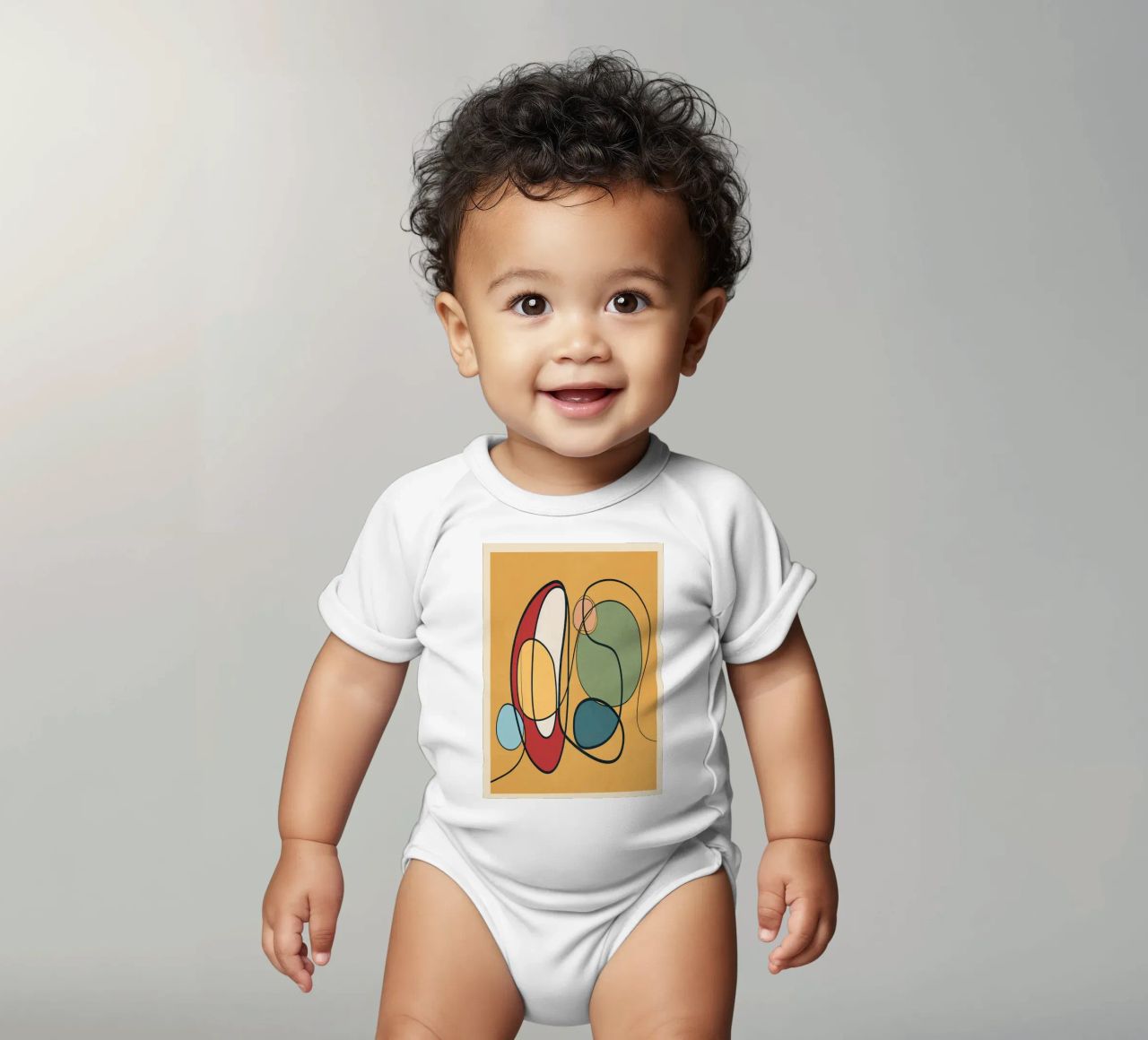 Abstract Line 3 Kurzarm Babybody von cityart