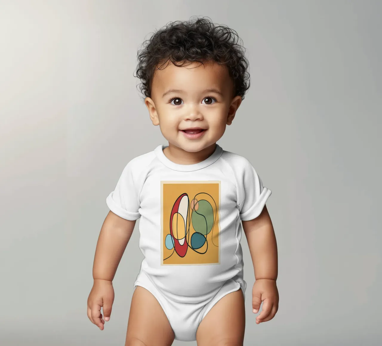 Abstract Line 3 body neonato maniche corte da cityart