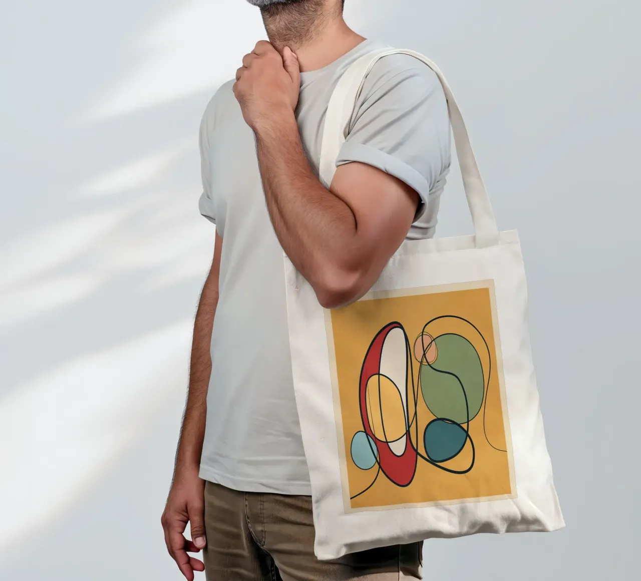 Abstract Line 3 borsa in juta da cityart