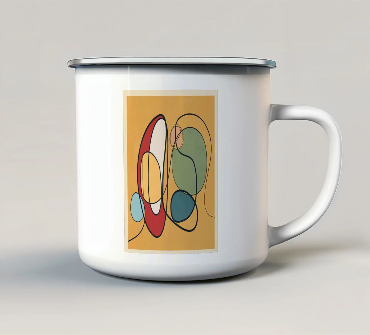 Abstract Line 3 Emaille Tasse von cityart