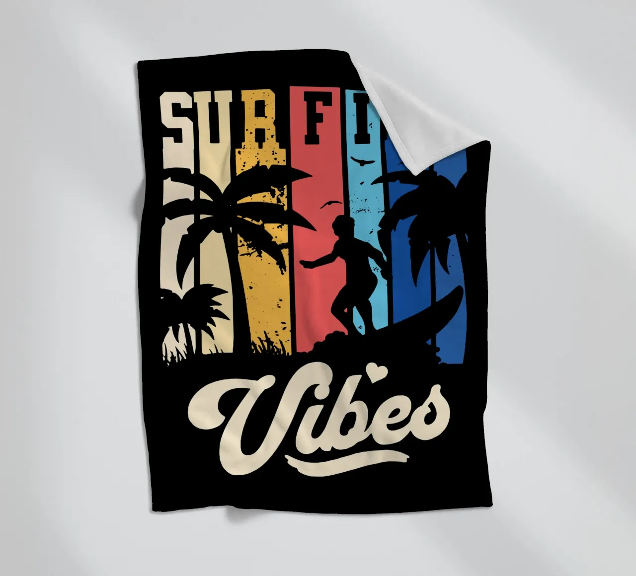 Surfing Vibes fleece blanket by Gunawan Rb