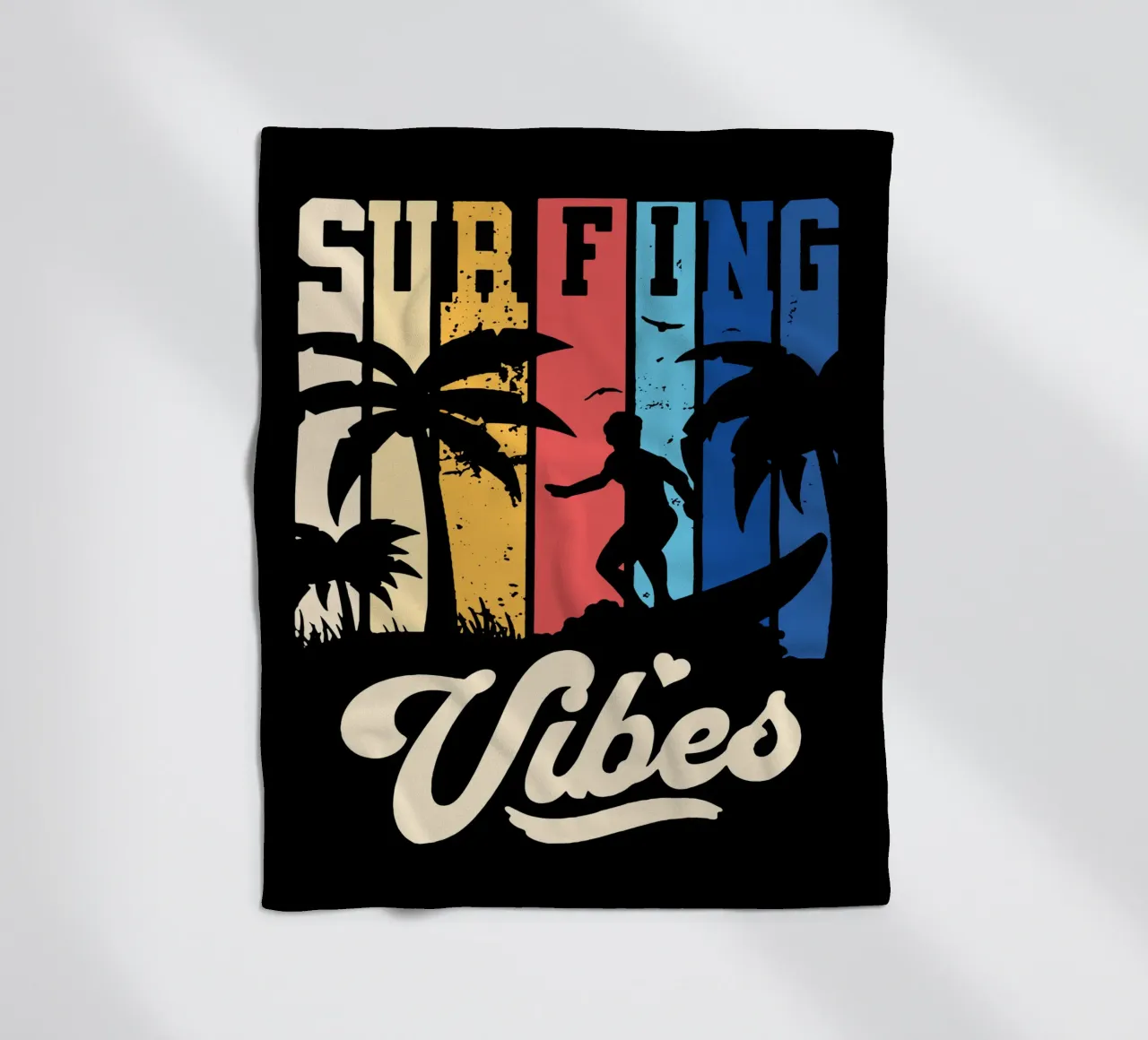 Surfing Vibes fleece blanket by Gunawan Rb