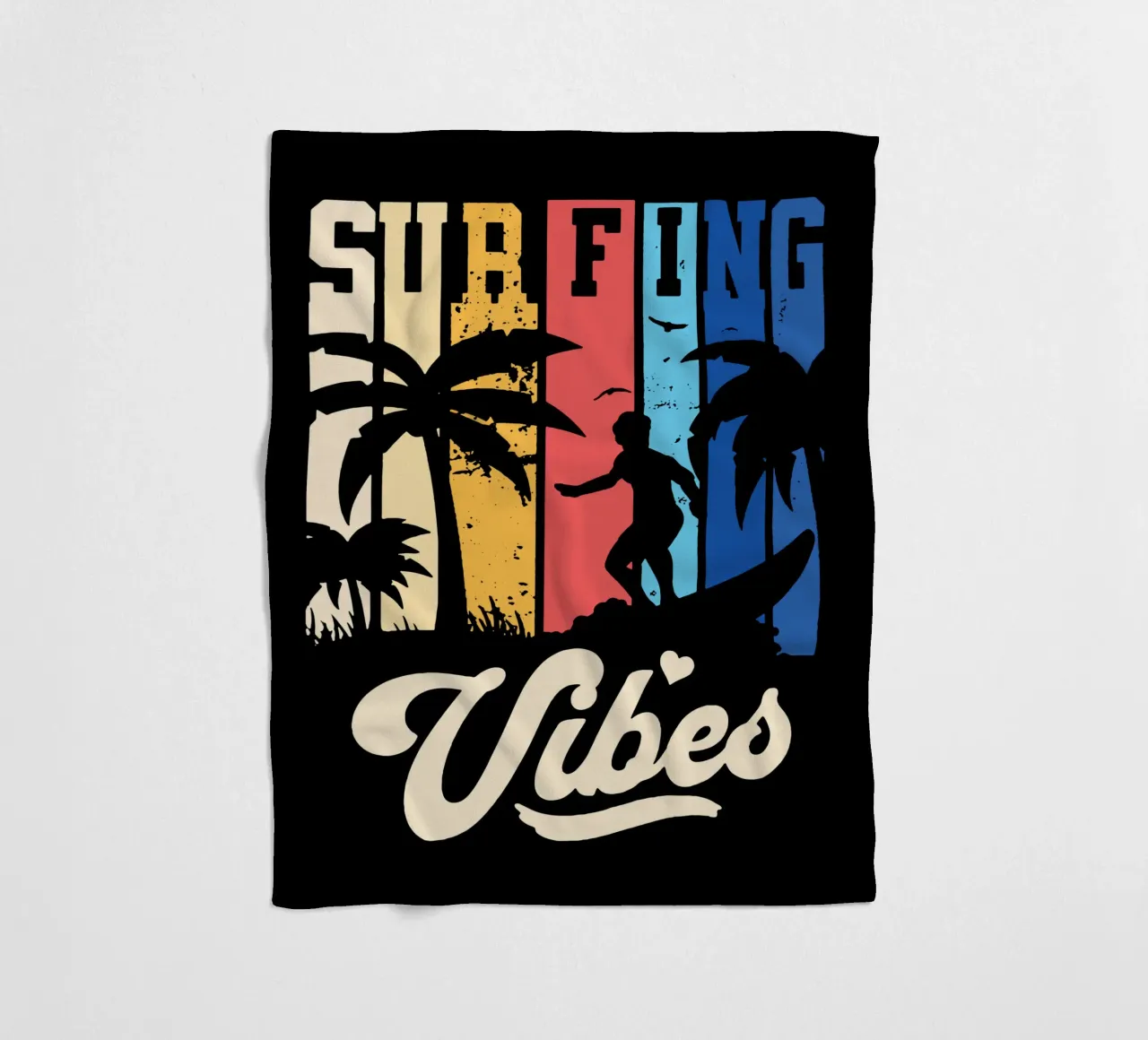 Surfing Vibes fleece blanket by Gunawan Rb