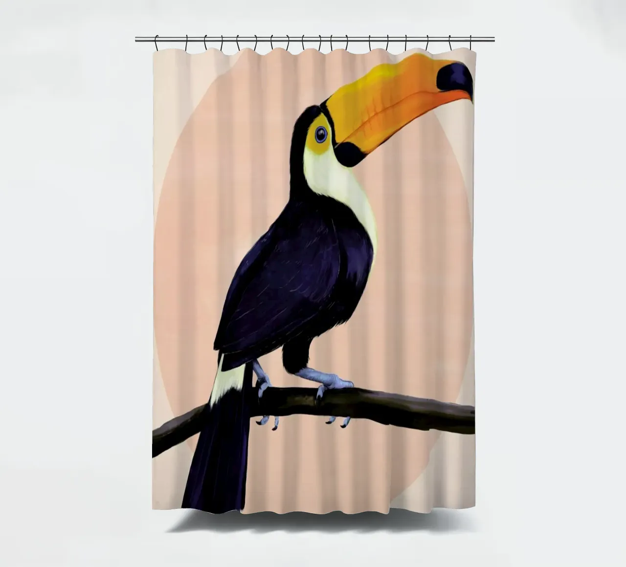 Tropical Tucan shower curtain by Laura Graves