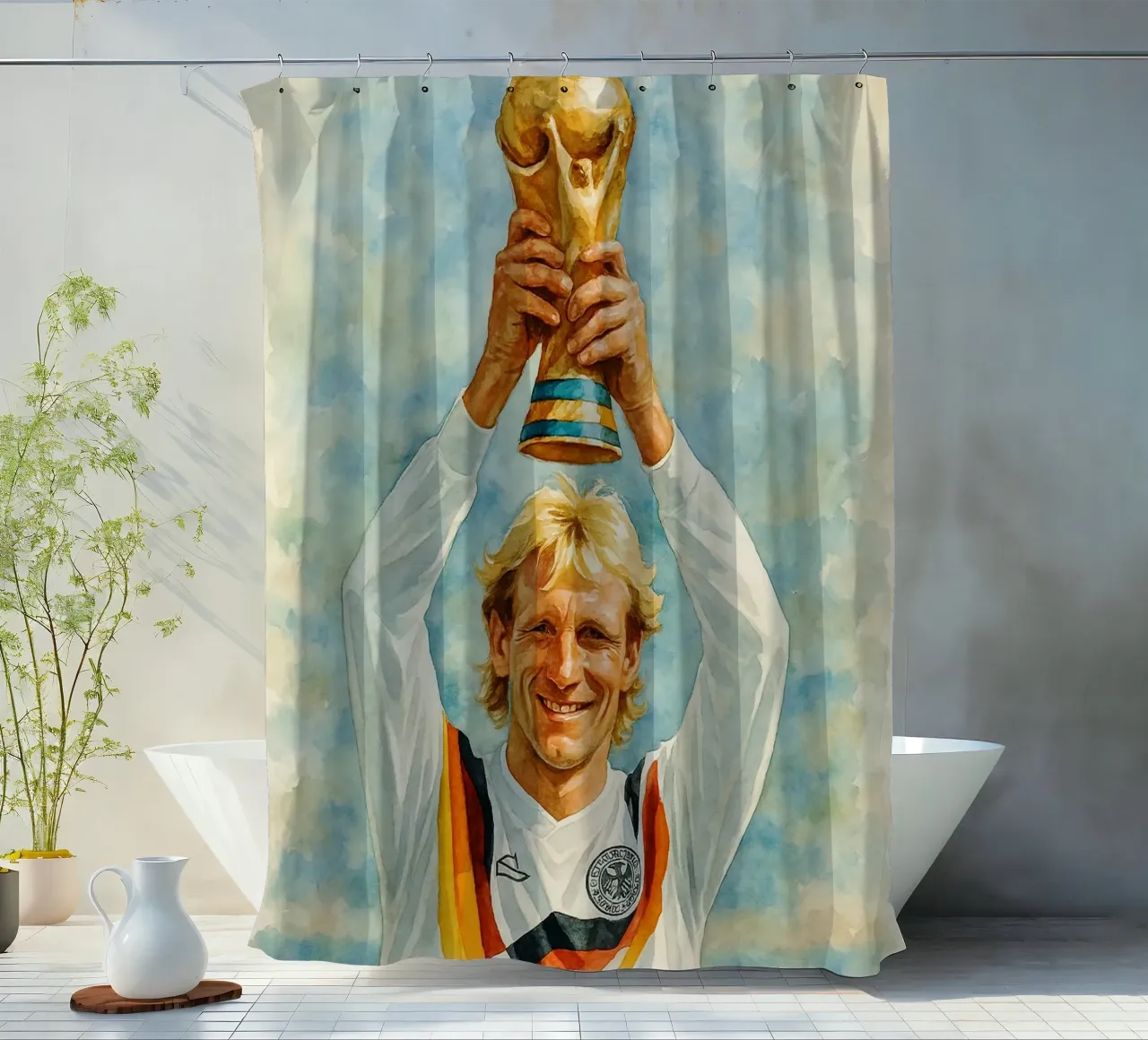 Andreas Brehme Repintar Imaginar Redibujar cortina de baño de MOKAIYA