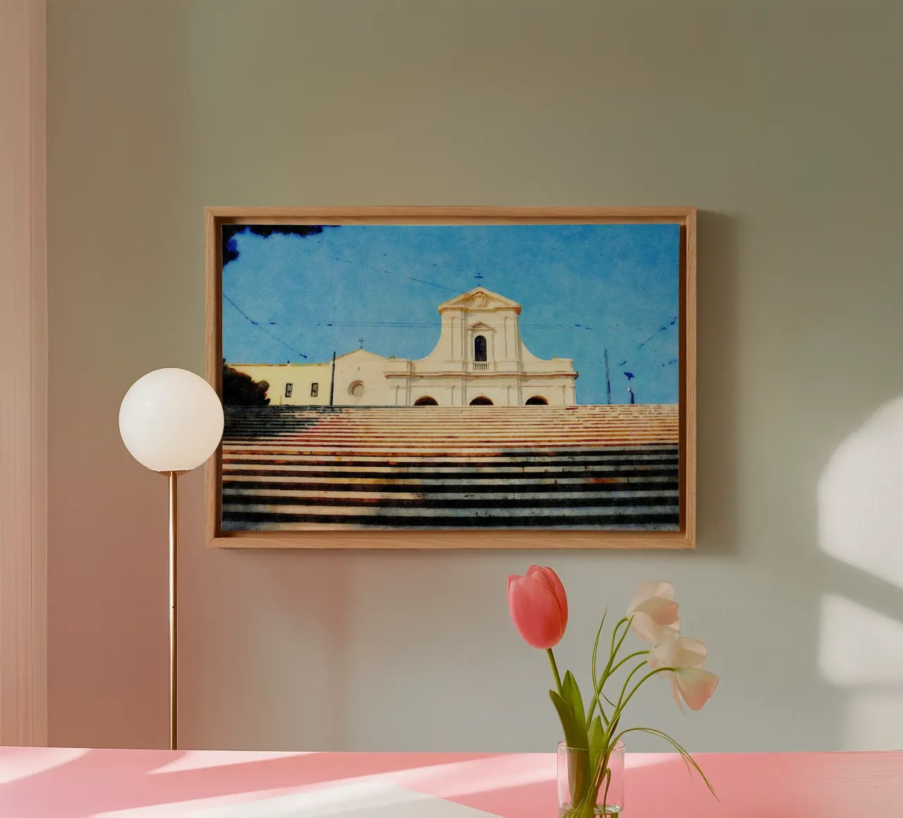 Cagliari canvas met Baklijst van Massimo Frascogna