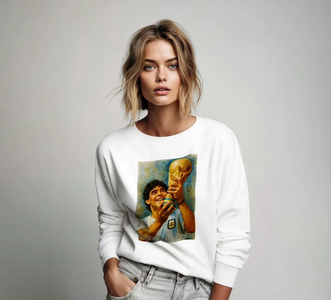 Diego Armando Maradona Gemälde Phantasie Umzeichnung Sweatshirt von MOKAIYA