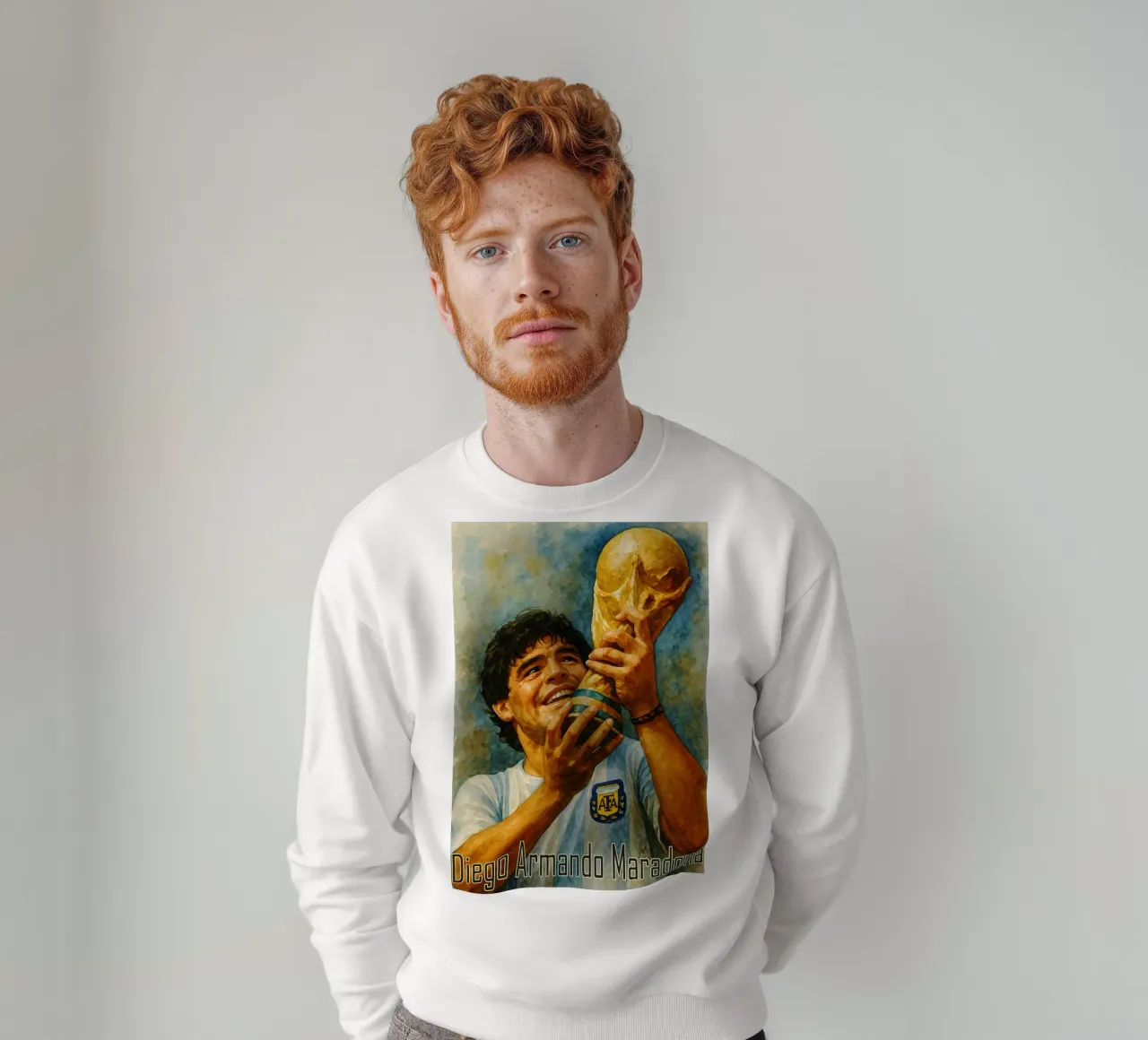 Diego Armando Maradona Gemälde Phantasie Umzeichnung Sweatshirt von MOKAIYA