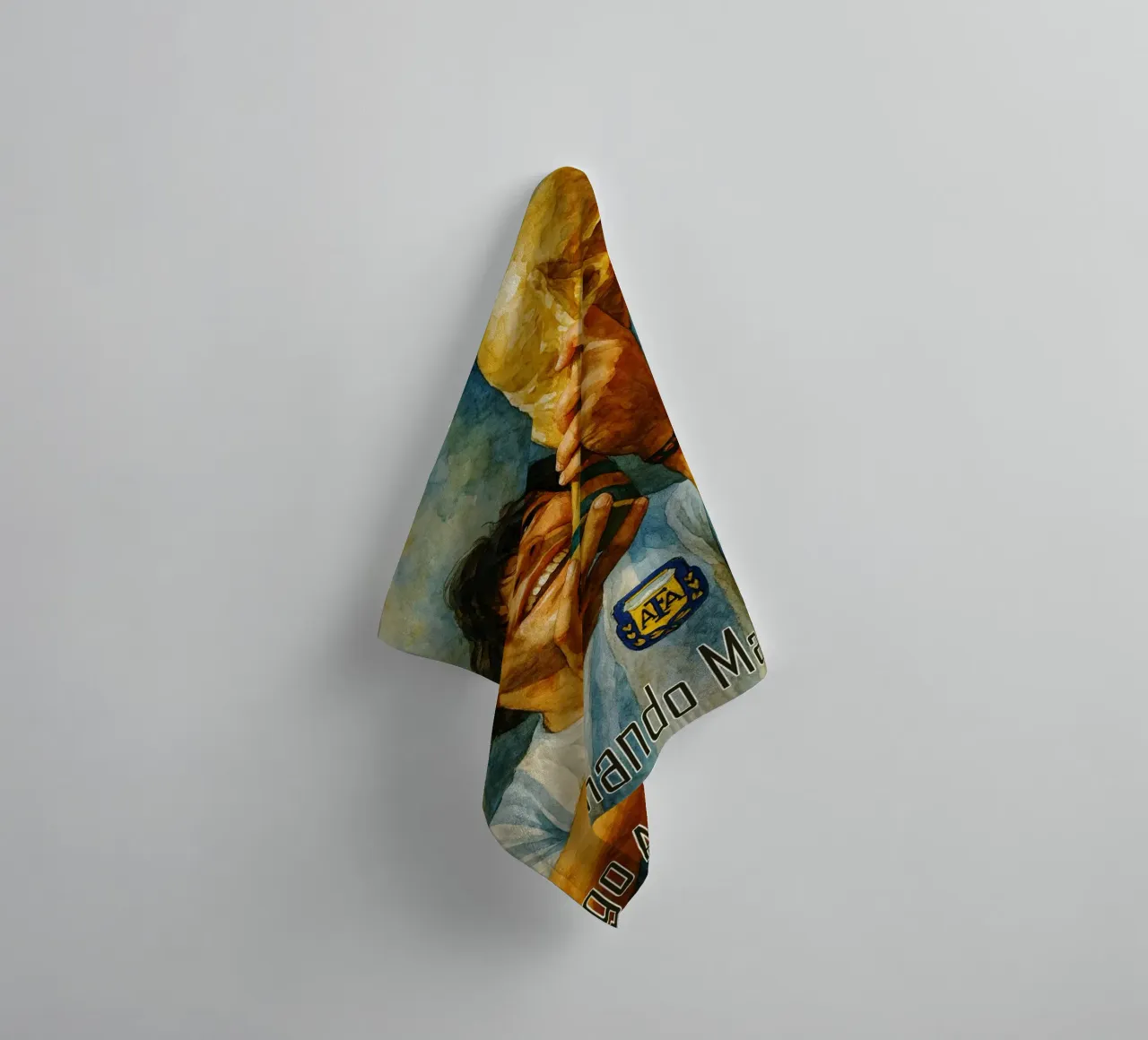 Diego Armando Maradona Painting Imagination Redrawing towel by MOKAIYA