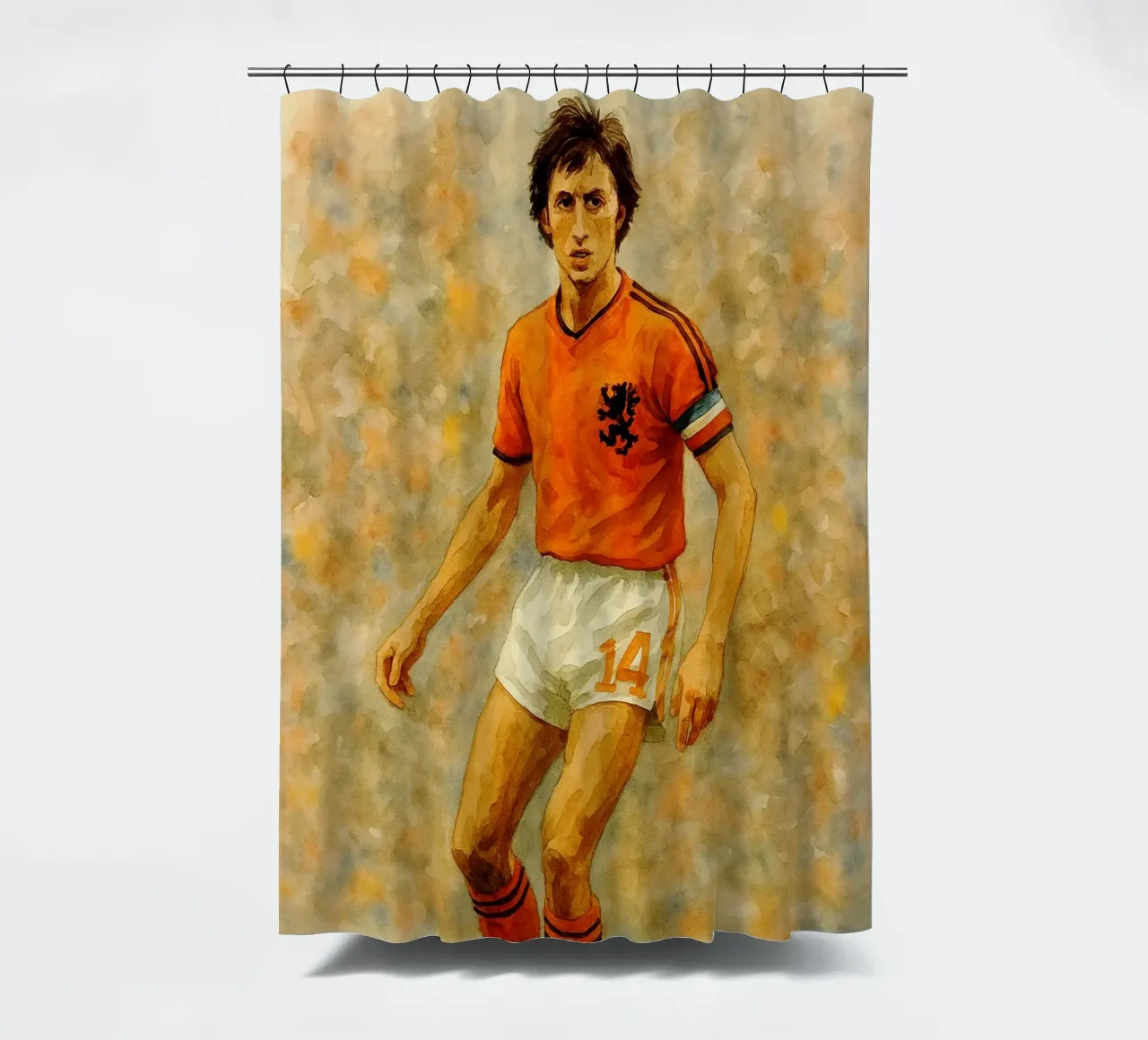Johan Cruyff Übermalen Phantasie Umgestalten Duschvorhang von MOKAIYA