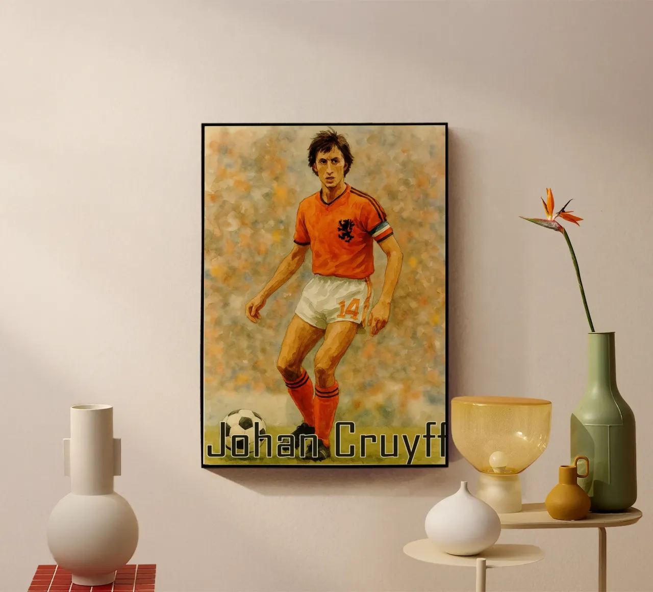 Johan Cruyff Repainting Imagination Redrawing acrylic glass by MOKAIYA