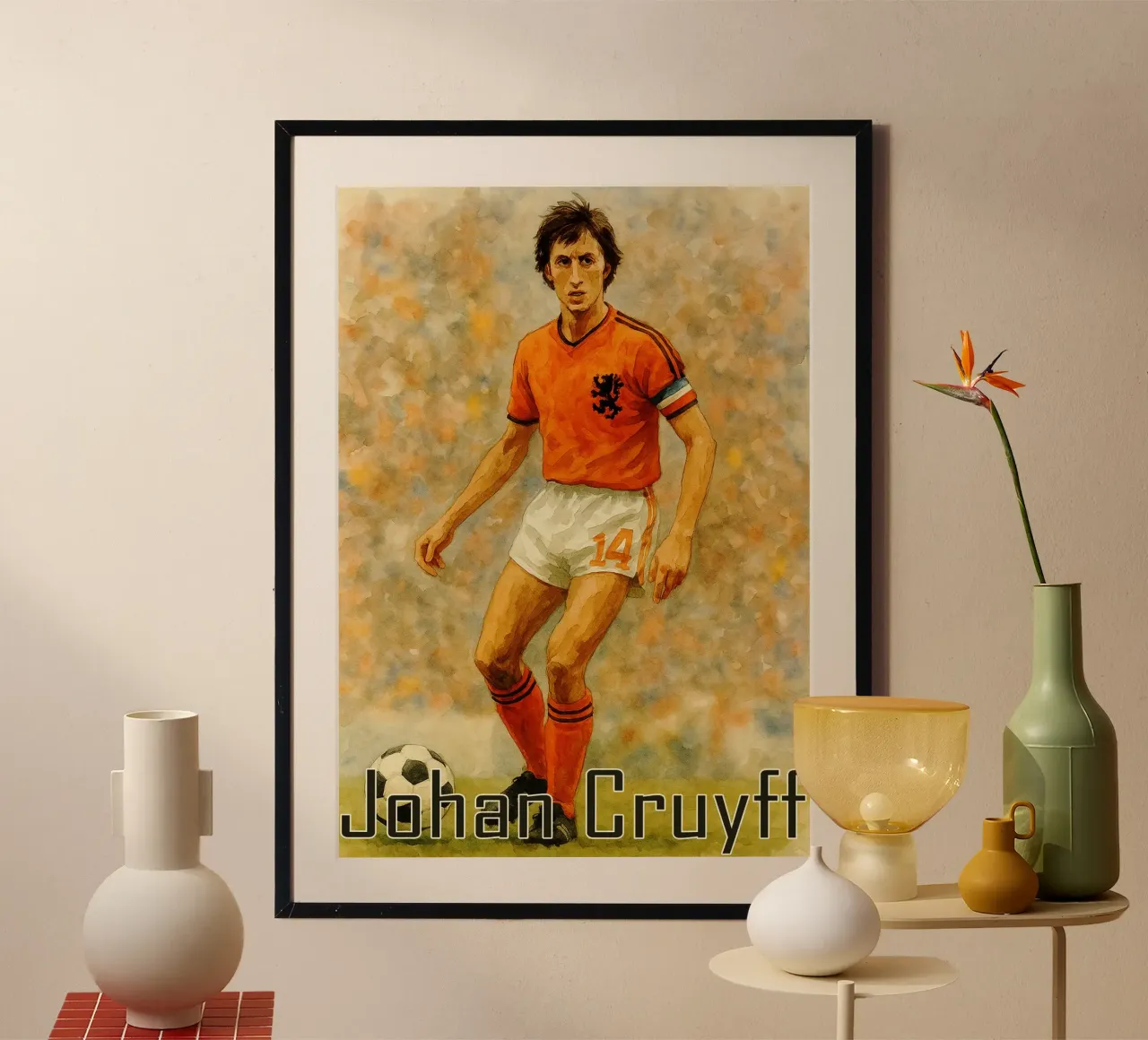 Johan Cruyff Übermalen Phantasie Umgestalten Hahnemühle von MOKAIYA