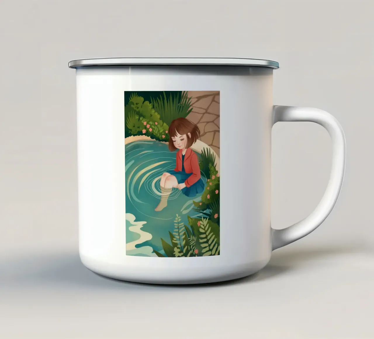 Riflesso di stagno tranquillo tazza in smalto da Fine Sanctuary