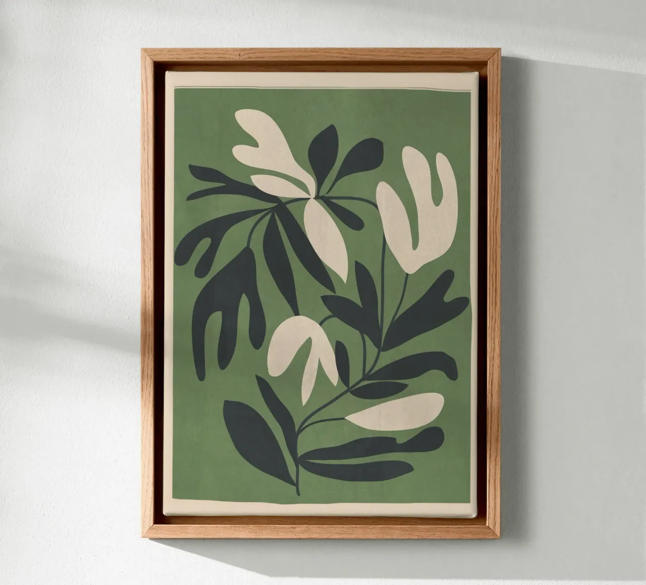 Minimal Abstract Plant Growth tela con Cornice a cassetta da Nadjaa