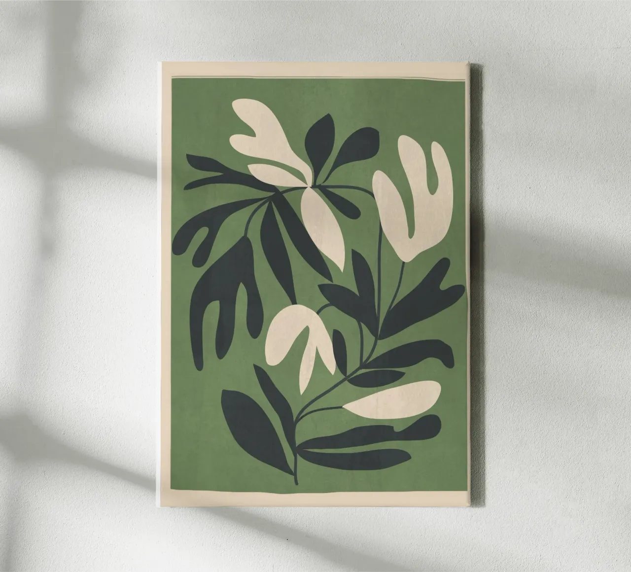 Minimal Abstract Plant Growth tela con Cornice a cassetta da Nadjaa
