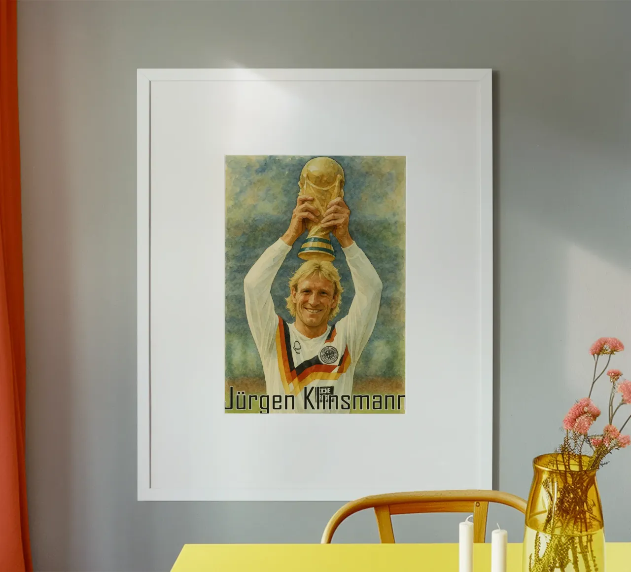 Jürgen Klinsmann Repeindre Imaginer Redessiner poster avec cadre en aluminium de MOKAIYA