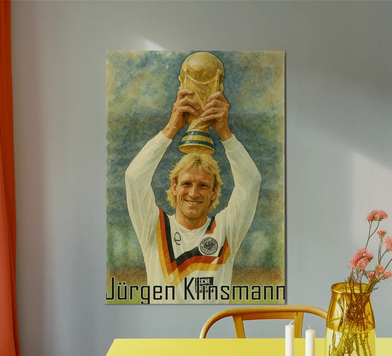 Jürgen Klinsmann Repeindre Imaginer Redessiner poster avec cadre en aluminium de MOKAIYA