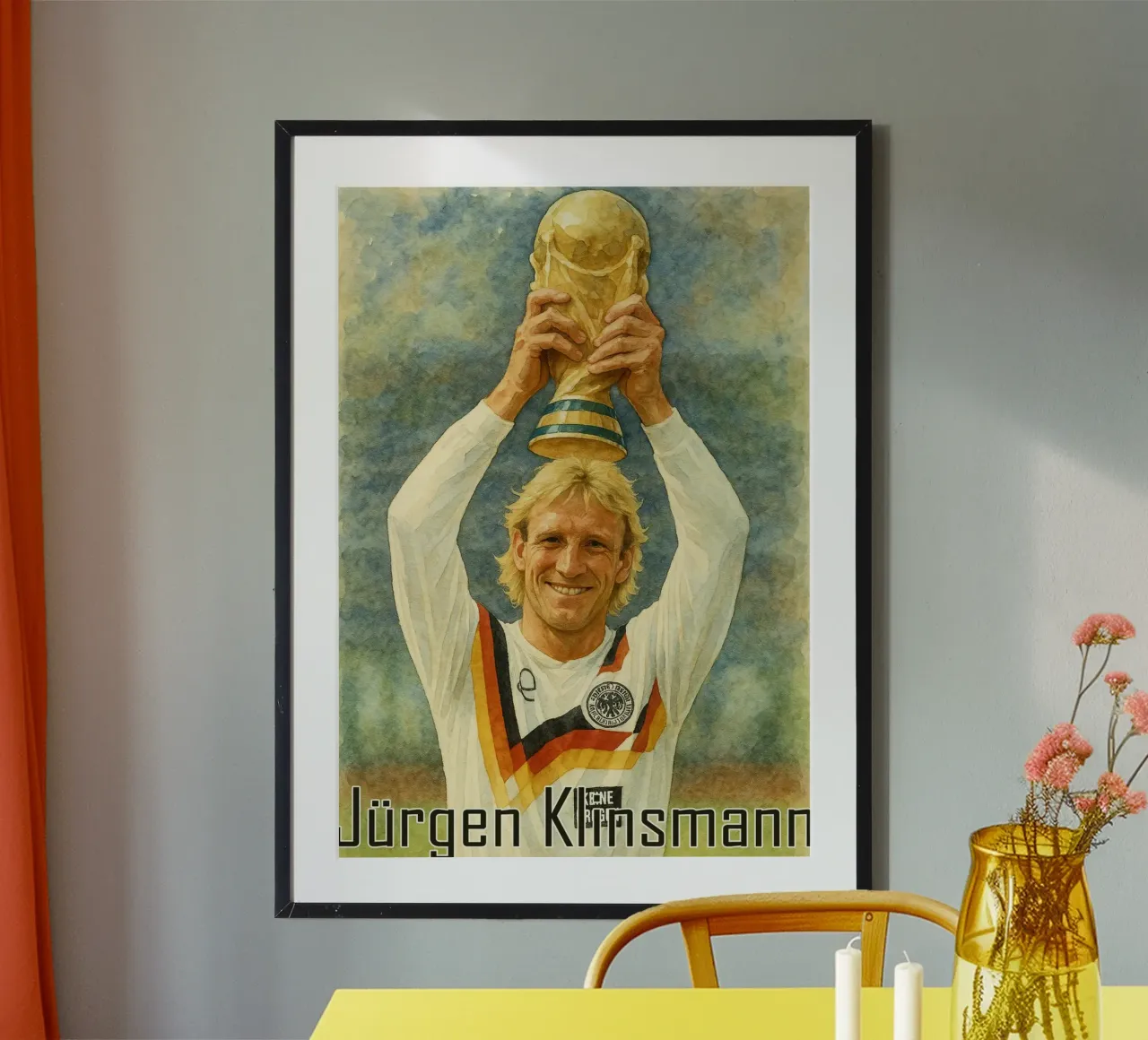 Jürgen Klinsmann Repeindre Imaginer Redessiner poster avec cadre en aluminium de MOKAIYA
