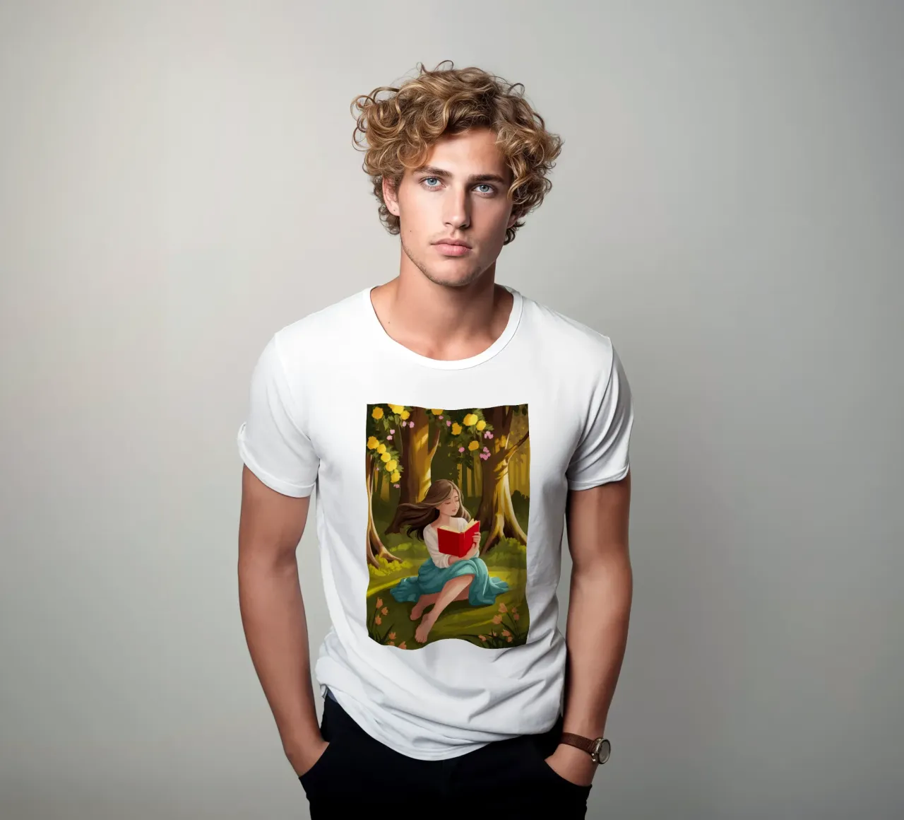 Lecture de la forêt enchantée t-shirt de Fine Sanctuary