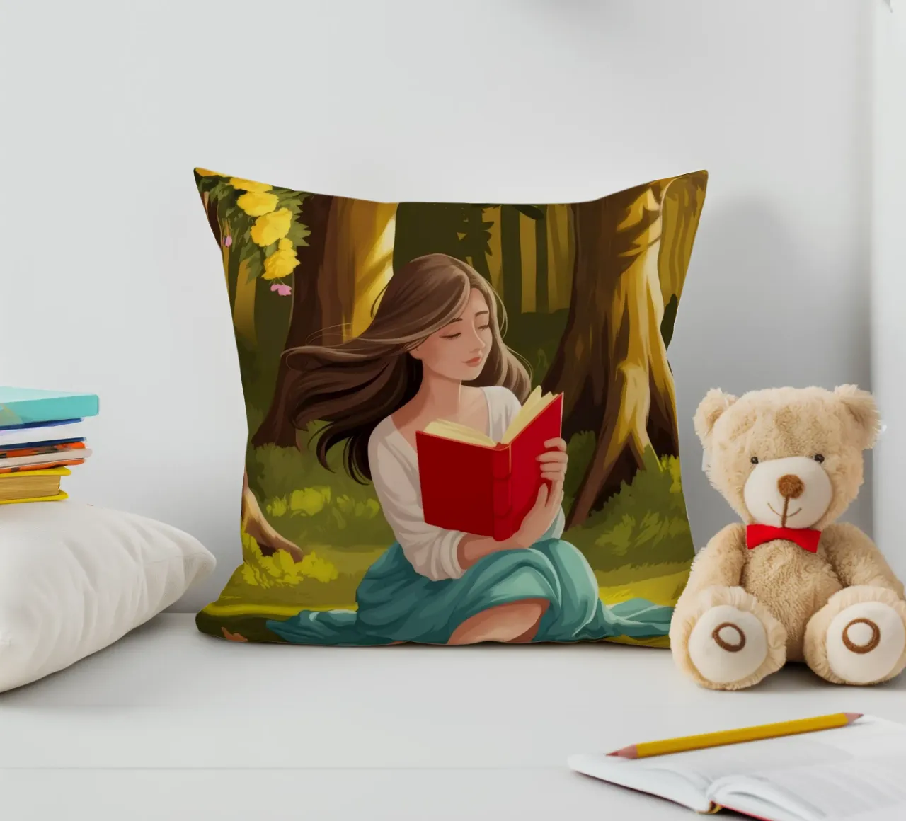 Lecture de la forêt enchantée coussin de Fine Sanctuary