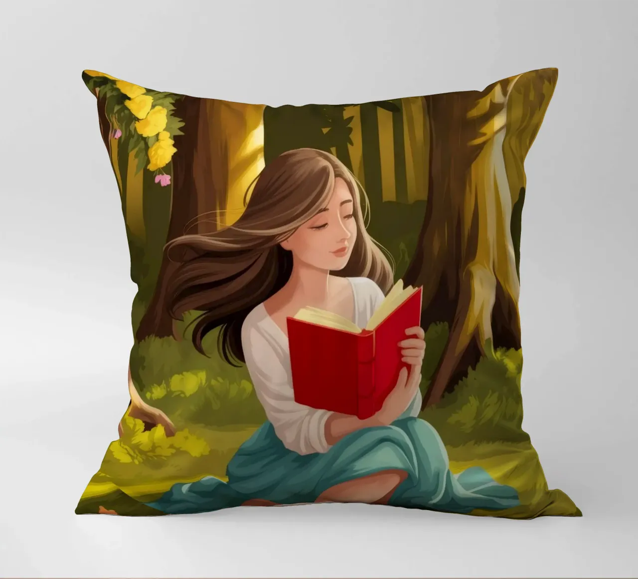 Lecture de la forêt enchantée coussin de Fine Sanctuary